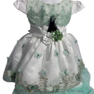 Vestido Blanco con Verde